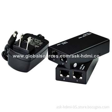 HDMI Extenders, 60 Meters by Double Cat5e/Cat6, 5V DC/2A Power Supply